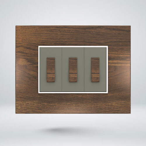 Wood Walnut Cherry Plate With Silver Stamping